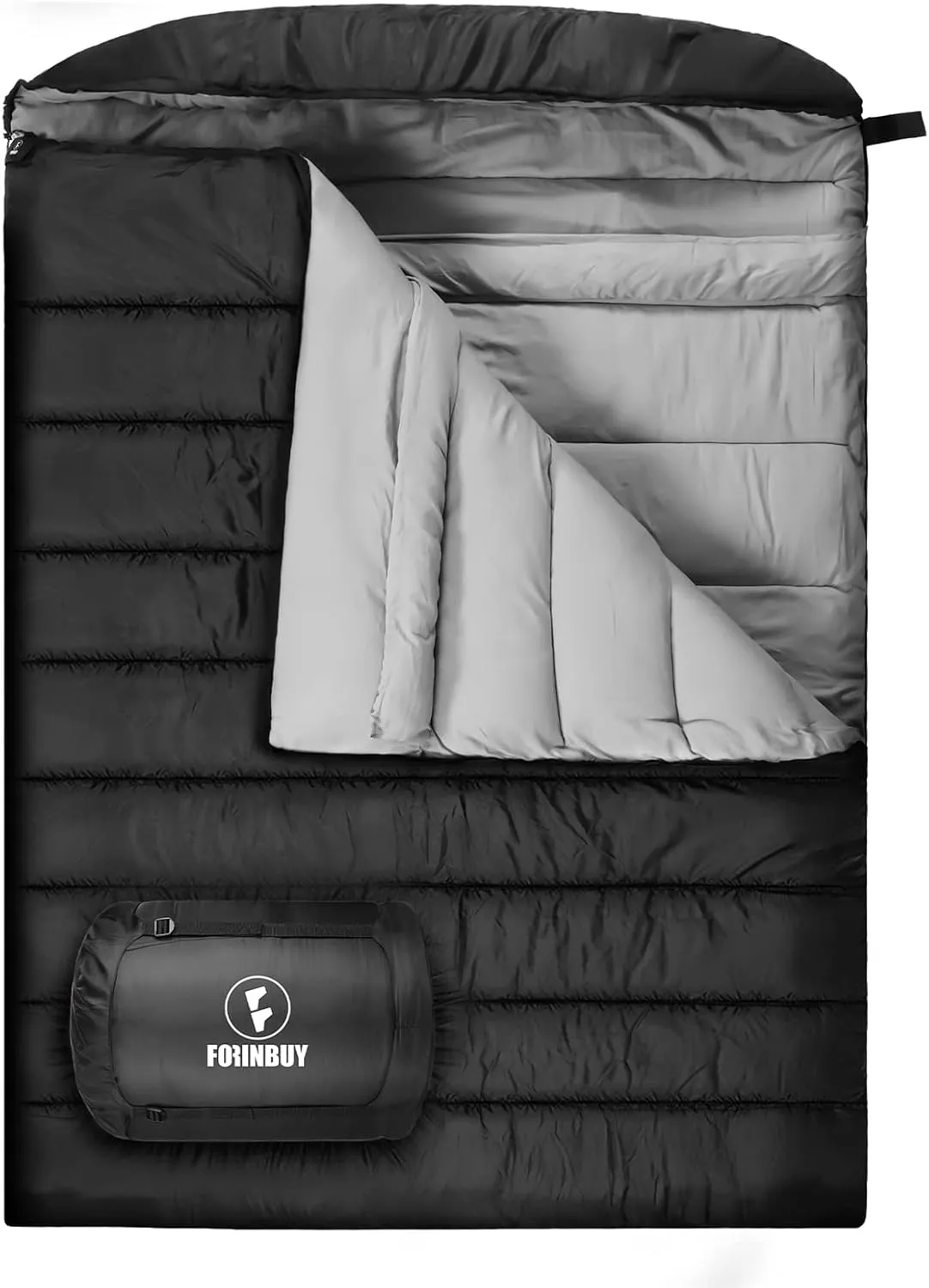 0 Degree Double Sleeping Bag for Adults, 2 Person Cold Weather Queen Size Sleeping Bag for Camping, RV Travel, or Family Outdoors