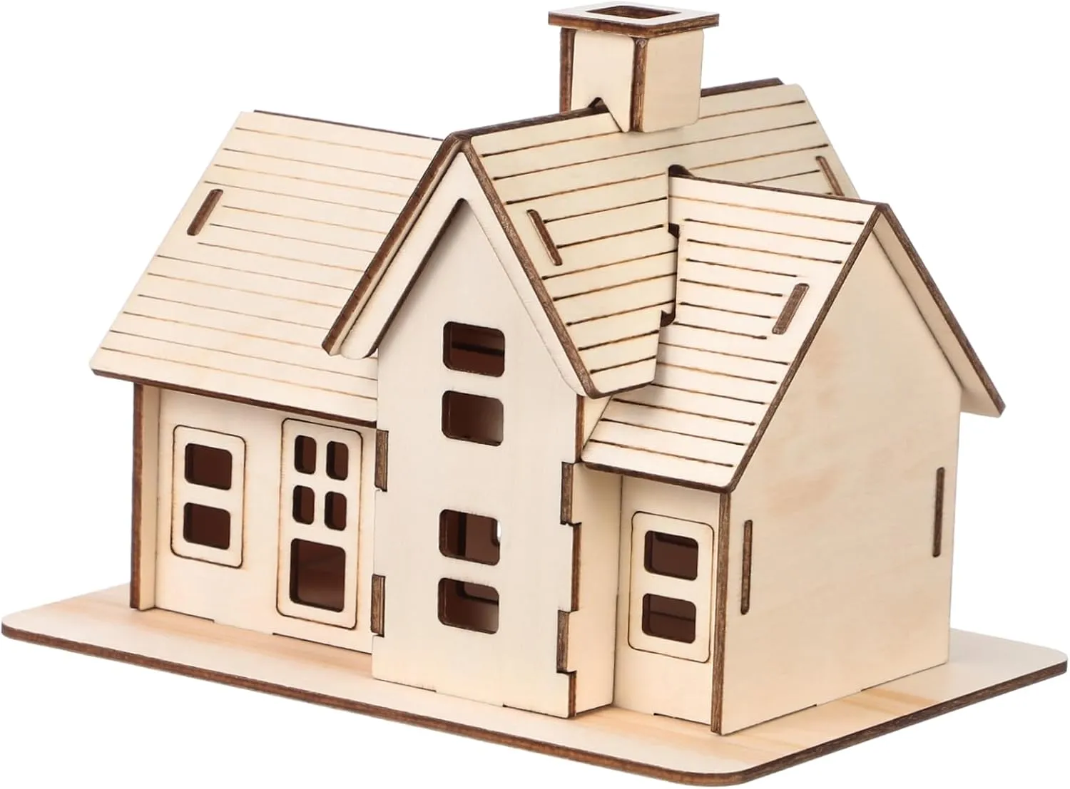 1 Set DIY Wooden House Puzzle Model Kit for Adults Assembly Craft Project Unique Home and Office Decoration Fun and Engaging Present Idea for Birthdays and Parties