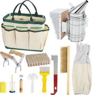 12pcs Bee Hives Starter Kit Beekeeping Supplies, Bee Keeping Supplies, Bee Supplies and Equipment with Bee Smoker, Honey Bee Hive Tools for Beginners and Bee Keeper