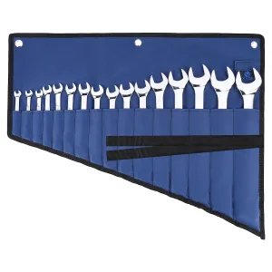 16 Pockets Wrench Roll Organizer, Rolled Tool Pouch Bag with Water Proof Oxford Cloth, Blue