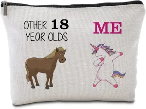 18th Birthday Gifts for Her Travel Makeup Bag Funny Unicorn Gift Bag Other 18 Year Old Me Unicorn Happy 18th Birthday Decorations18 Year Old Birthday Gifts Ideas