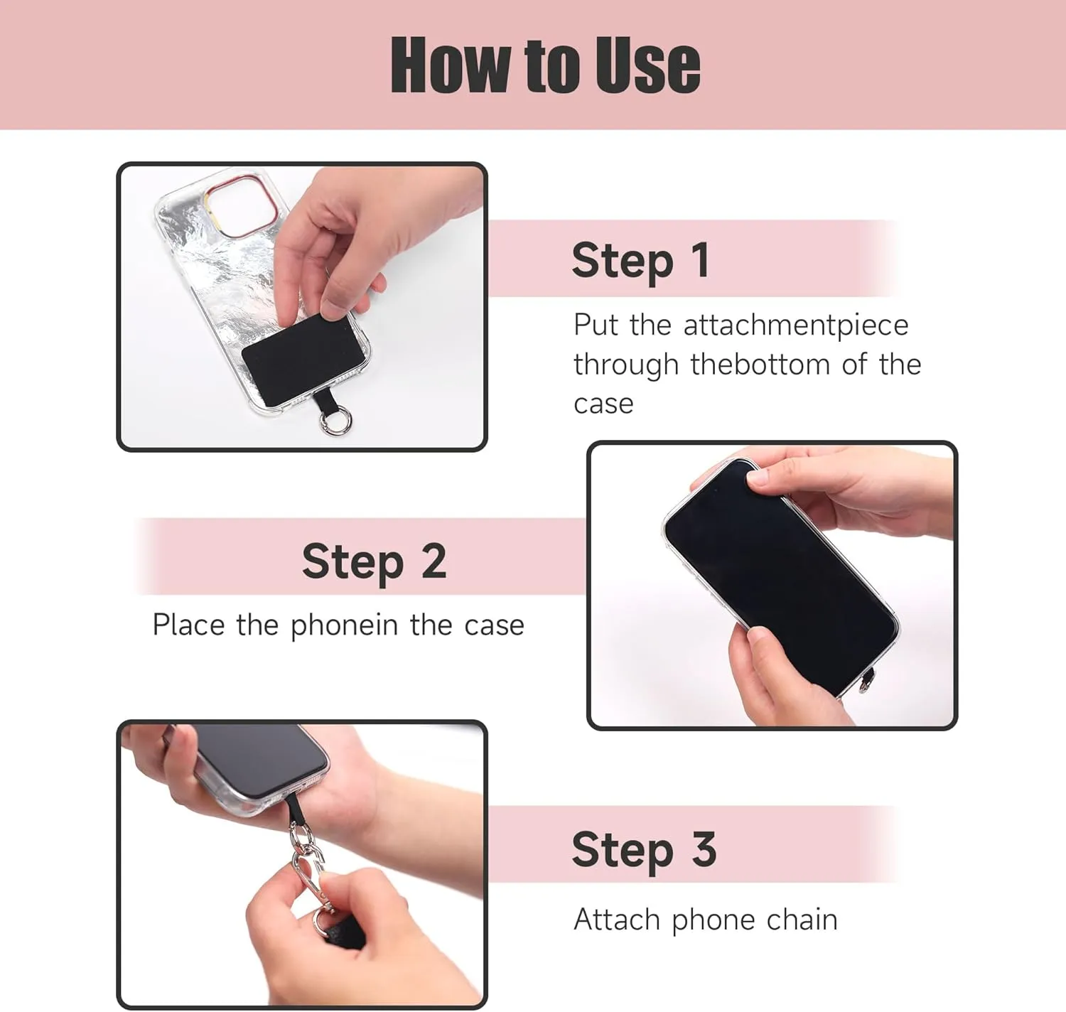 2 Pack Clip and Go Strap for Phone with Wallet Crossbody - Phone Strap Crossbody with Zippered Pouch, Multifuctional Adjustable Cell Phone Lanyard for Going out