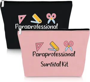 2 PCS Paraprofessional Appreciation Gift Makeup Bag Para Presents Teacher Paraprofessional Gifts Thank You Presents for Teacher Paraeducator 2 Pack Para Teaching Cosmetic Bag Christmas Birthday Pouch