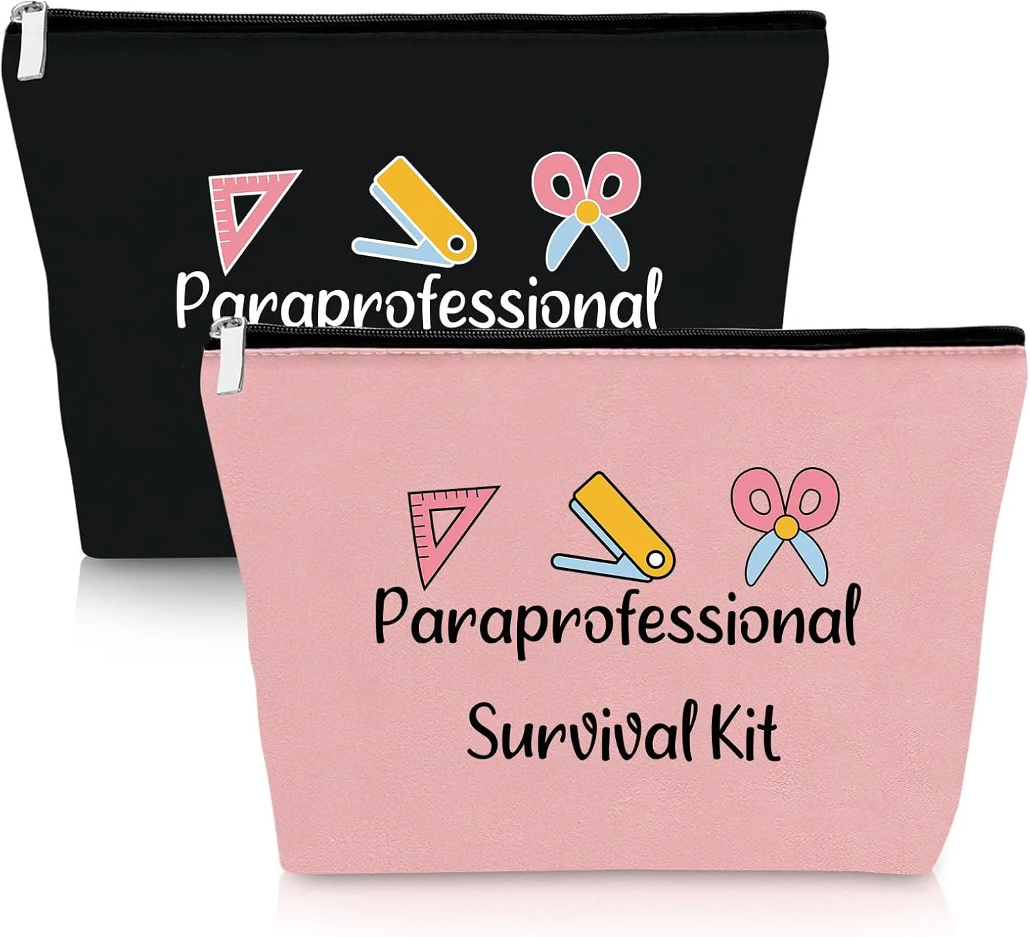 2 PCS Paraprofessional Appreciation Gift Makeup Bag Para Presents Teacher Paraprofessional Gifts Thank You Presents for Teacher Paraeducator 2 Pack Para Teaching Cosmetic Bag Christmas Birthday Pouch