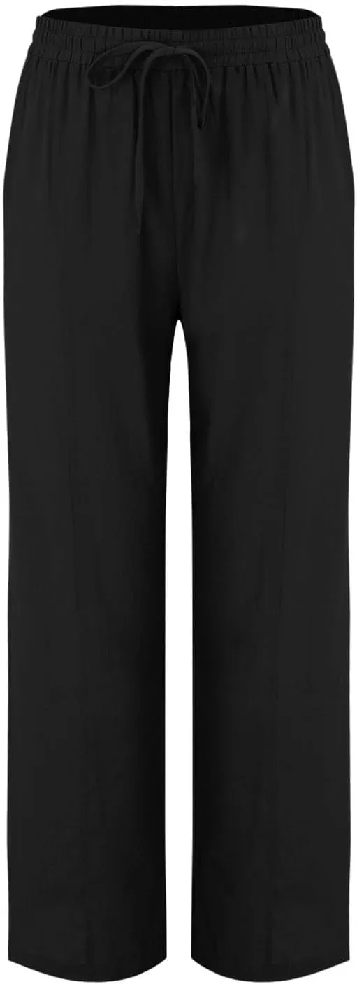 2025 Linen Pants Women Summer Beach Lounge Palazzo Trousers Loose Elastic Plus Size Drawstring with Pockets Pants