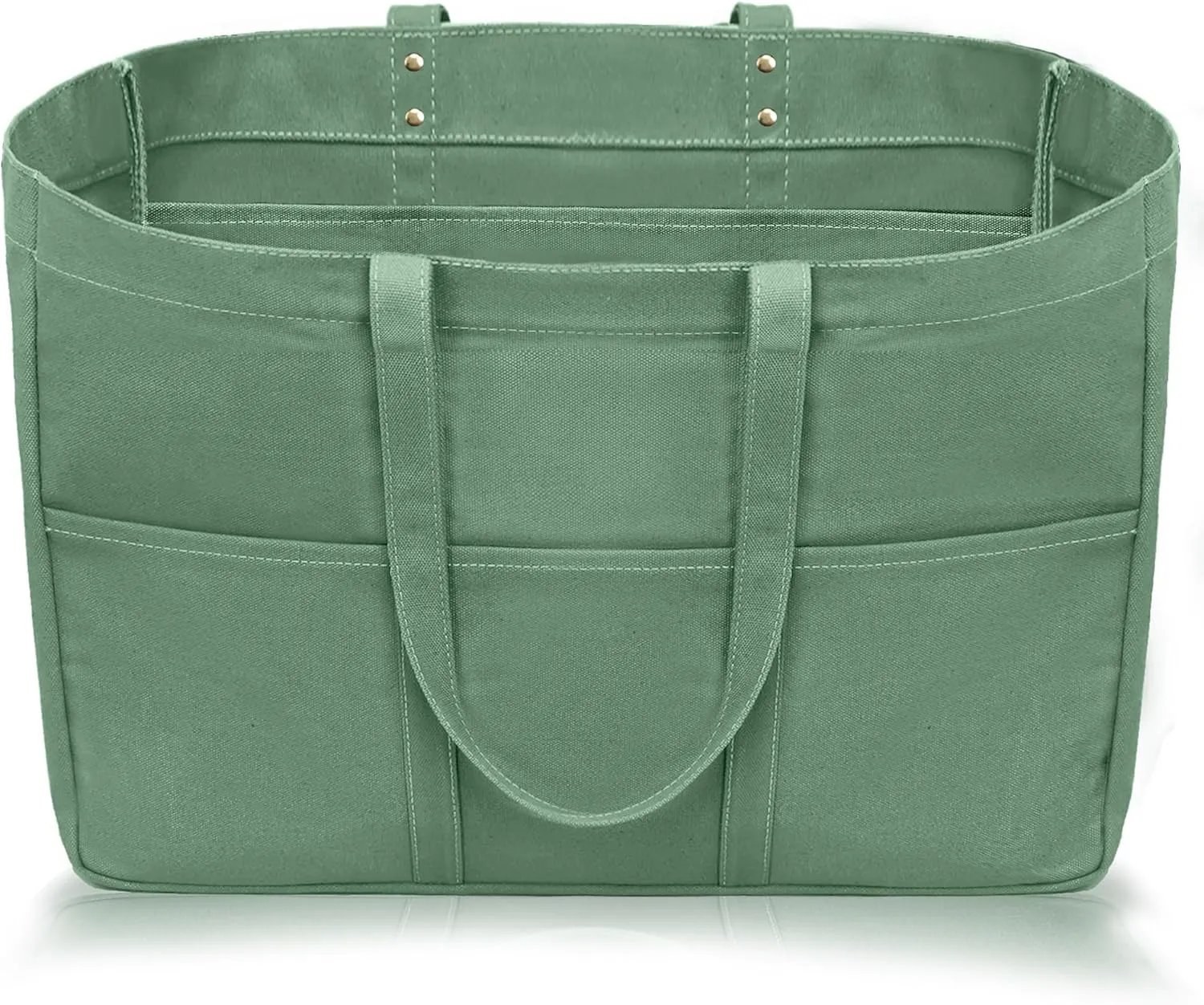 21.6" Large Canvas Tote Bag for Women with Multi-pockets and Laptop Sleeve Utility Tote Bag Big Everything Bags