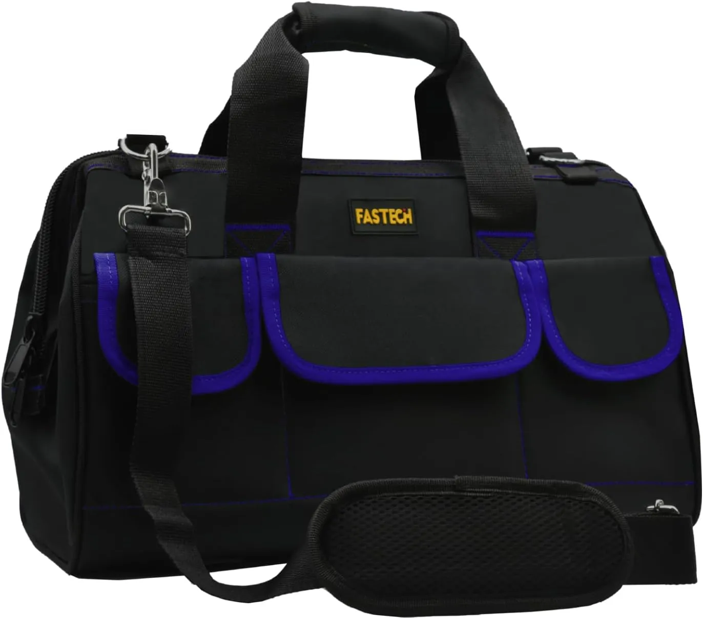 22 Inch Tools Bag, Waterproof Wide Mouth Tool Kit, Tools Big Bag, Heavy Duty Tool Tote Organizer With Adjustable Shoulder Strap For Men/Women (22IN Blue)
