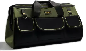 22-inch Wide Mouth Tool Bag with Water Proof Molded Base, Wide Mouth Tool Tote Bag, Waterproof Tool Organizer Bag for Men with Adjustable Shoulder Strap(No Bottom Shell)
