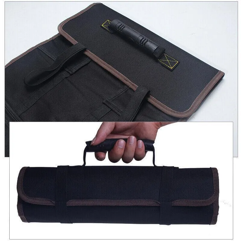 22 Pocket Tool Roll Fold Spanner Canvas Case Wrench Storage Bag Multifunctional