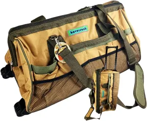 24" Rolling Tool Bag | 21 Total Pockets | Durable 600D Oxford Cloth | 36" (91.4 cm) Extended Handle Height | Ergonomic Design | Wheels & Multiple Carry Options | Heavy-Duty Zipper