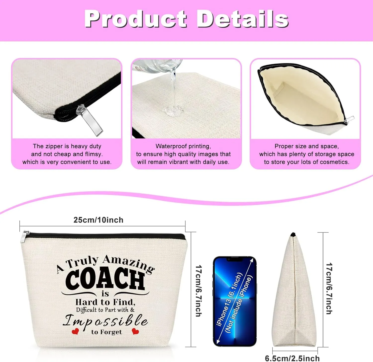 2Pcs 3Pcs Coach Gift Makeup Bag Thank You Gift for Coach