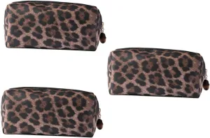 2pcs Cosmetics Deep Bag Portable Multifunction Leopard Color Storage Handbag, As Shownx3pcs, Size 1x3pcs