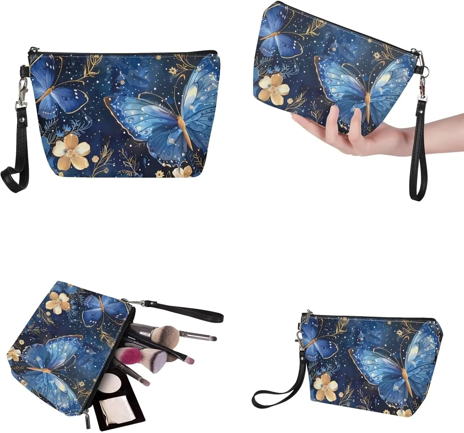 2PCS Handbag and Wallet Set for Women Hobo Bag Satchel Purse Tote Handbag Top Handle Bag with PU Make Up Bag
