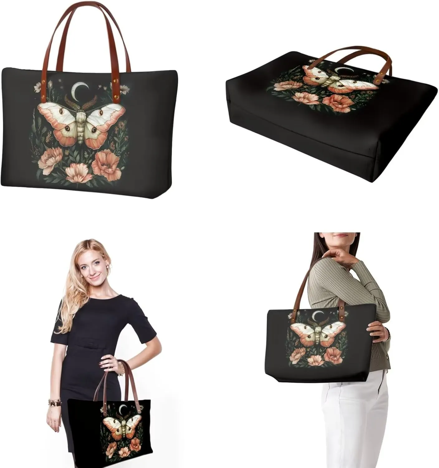 2PCS Handbag and Wallet Set for Women Hobo Bag Satchel Purse Tote Handbag Top Handle Bag with PU Make Up Bag