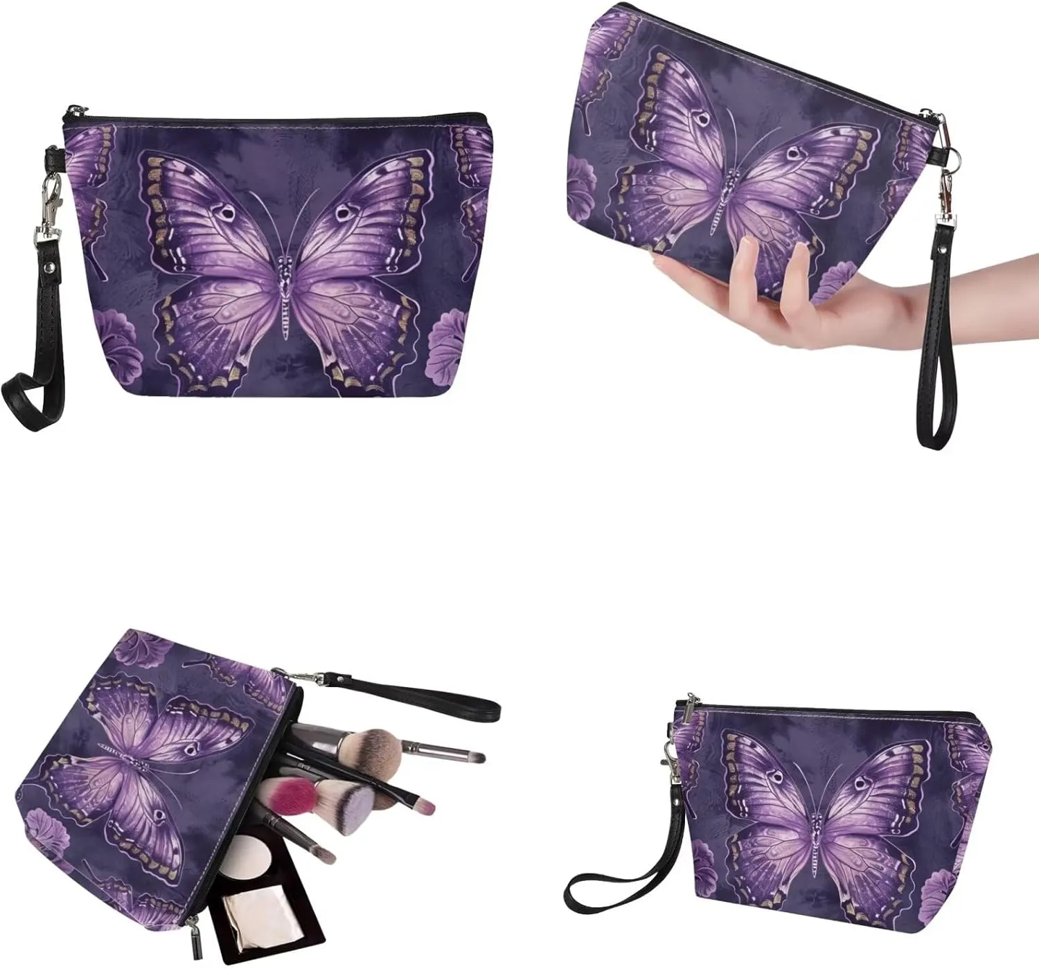 2PCS Handbag and Wallet Set for Women Hobo Bag Satchel Purse Tote Handbag Top Handle Bag with PU Make Up Bag