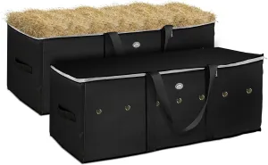 2pcs Large Hay Bag for Horses 600D,44x16x20 Hay Bale Storage Bag with Zipper,Carry Handles and PU Waterproofing,Oxford Fabric eavy Duty Tote Storage, for Cattle Goats Sheep Horse Supplies