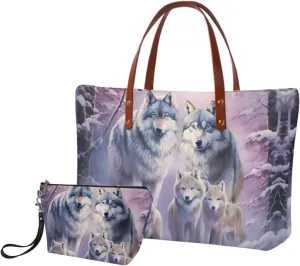 2PCS Top Handle Purse with Matching Wallet, Large Light Shoulder Hobo Bag Purse Tote Bag with PU Cosmetic Case