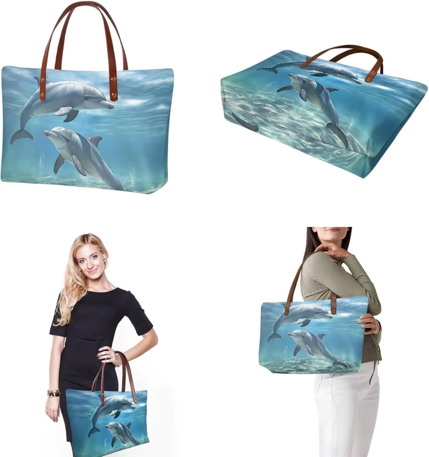 2PCS Tote Bag for Women Top Handle Purse with Wallet, Hobo Bag Tote Shoulder Bag with PU Cosmetic Bag