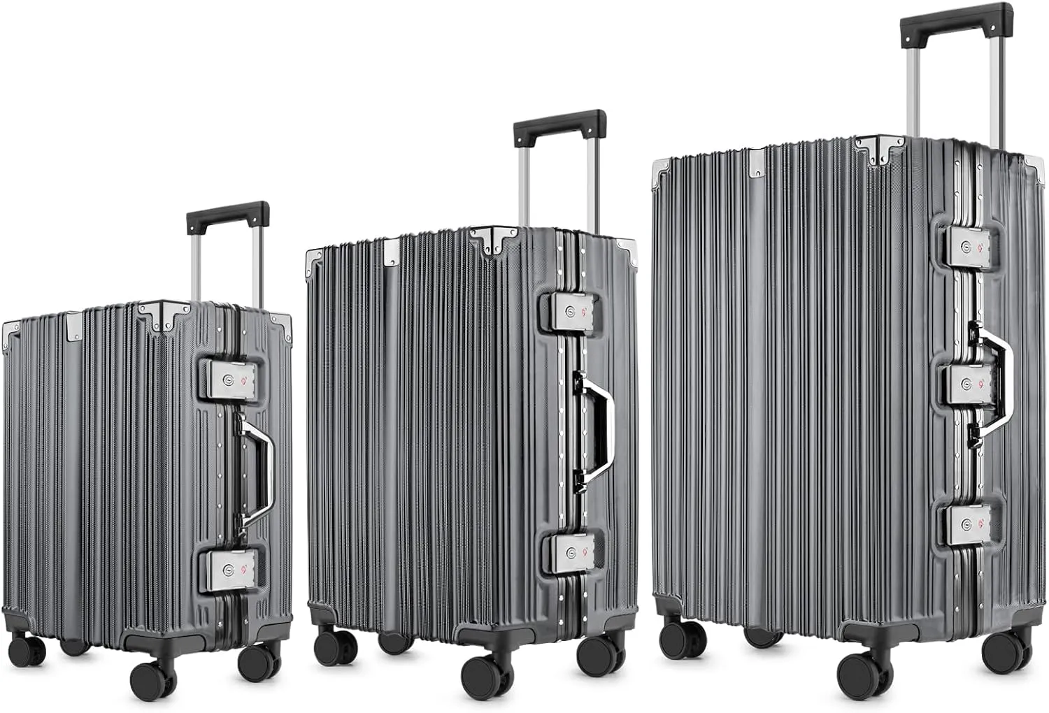 3-Piece Zipperless Luggage Set | 20/24/28 Inch Airline Approved | TSA Lock, Scratch-Proof Hardshell & Silent Wheels | Lightweight Carry-On for Business Travel (Gray)