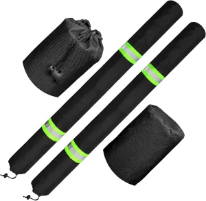 36 Inch Thickened Foam Boat Trailer Guide Pole Pad and Cover with Capped End and Reflective Stripe for Ski Boat, Fishing Boat or Sailboat Trailer