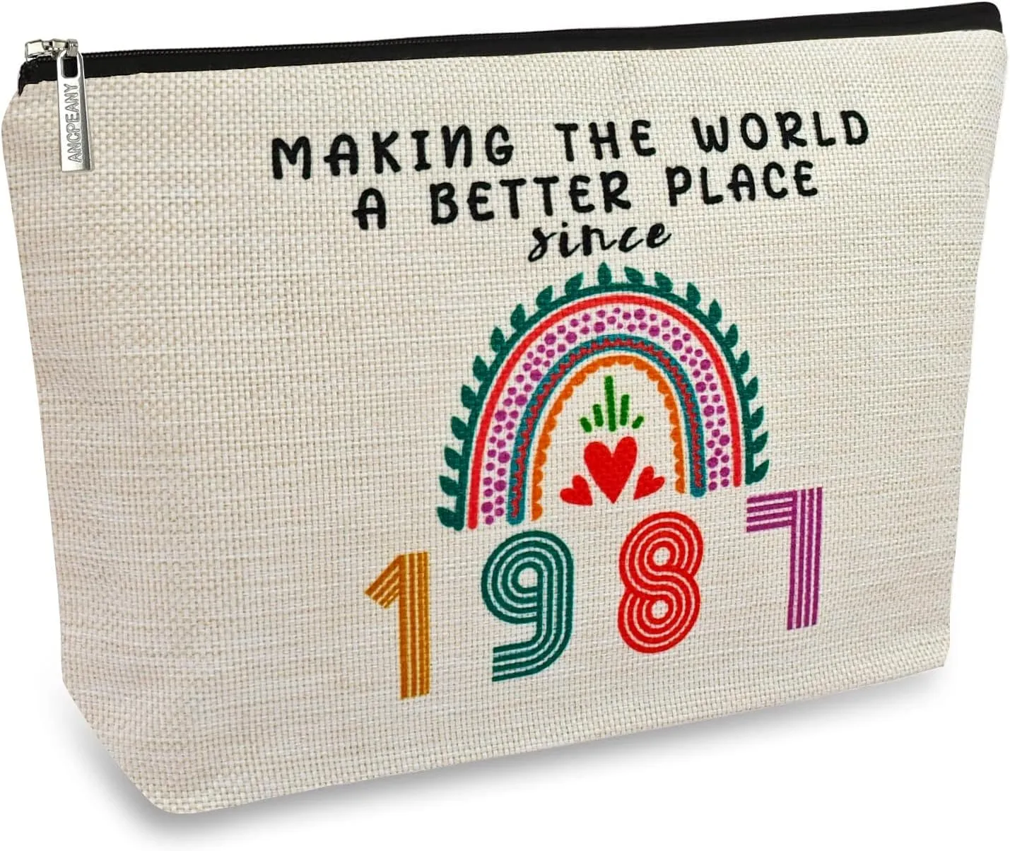 38th Birthday Gifts for Women Her, 38th Birthday Decorations Makeup Bags, 1987 Anniversary 38 Year Old Gift Ideas for Mom, Wife, Sister, Best Friends, Mothers Day, Small Cosmetic Travel Pouch