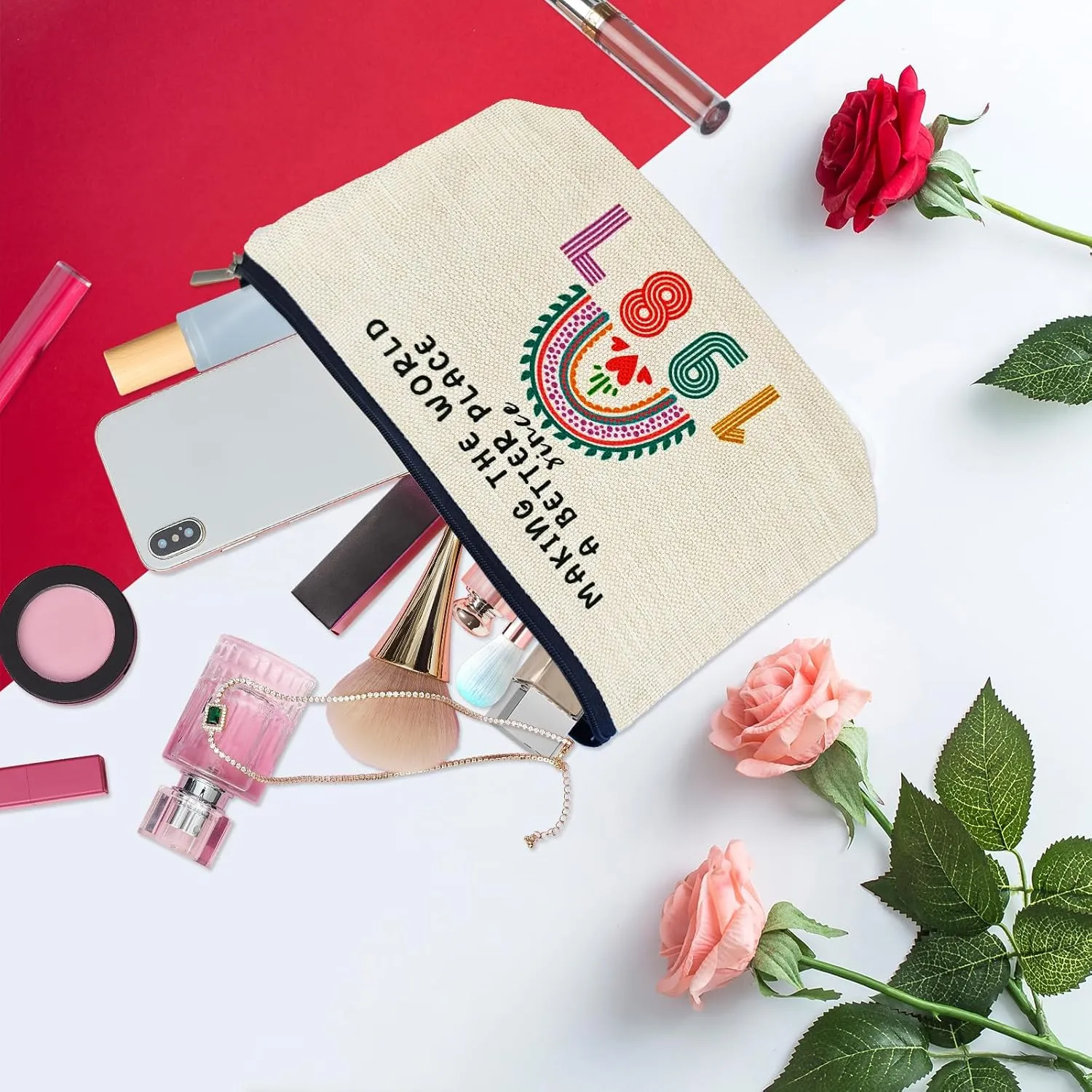 38th Birthday Gifts for Women Her, 38th Birthday Decorations Makeup Bags, 1987 Anniversary 38 Year Old Gift Ideas for Mom, Wife, Sister, Best Friends, Mothers Day, Small Cosmetic Travel Pouch
