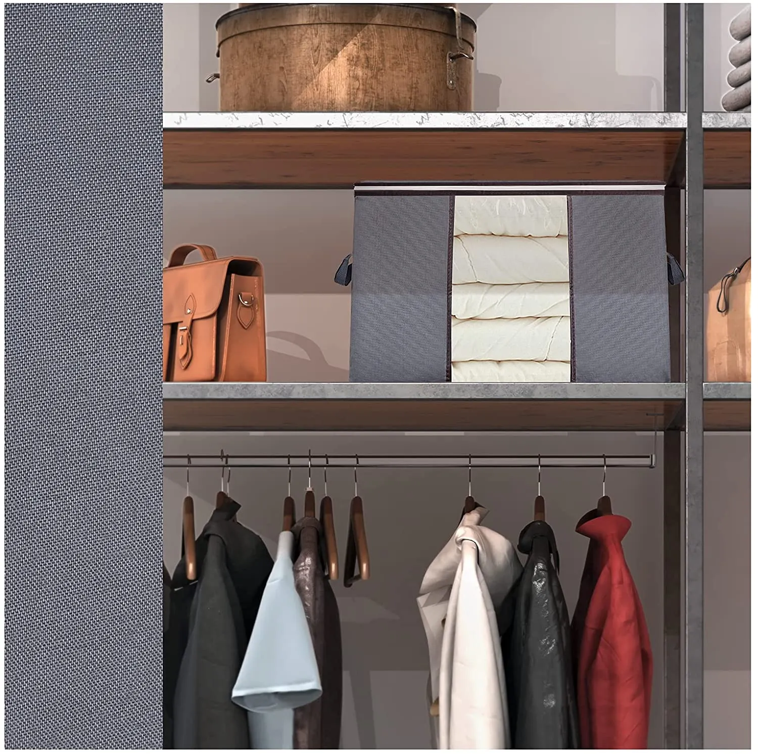 3PCS Large Capacity Clothes Storage Bag Organizer with Large Clear View Window and Carry Handles