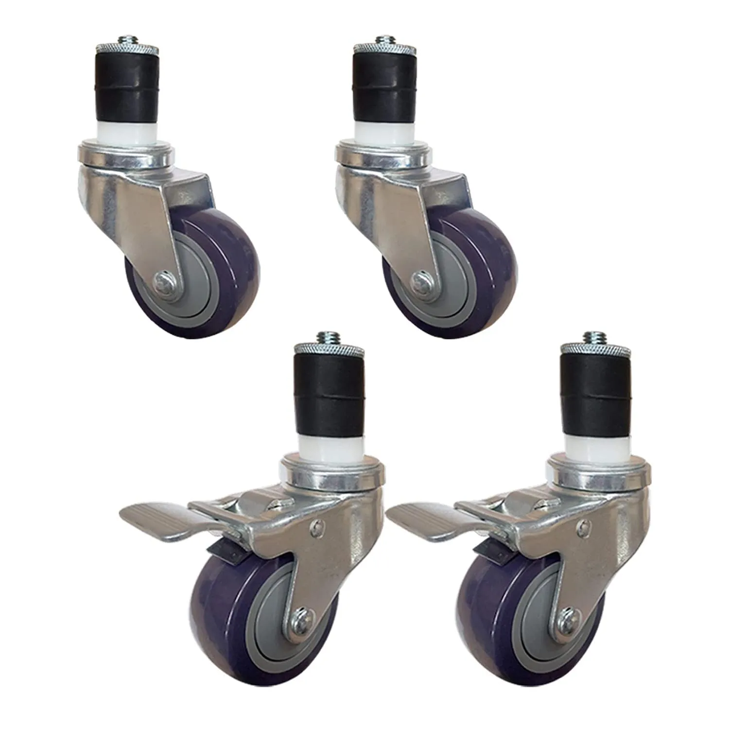 3" Casters for Food Prep Work Table – Set of 4 Heavy-Duty Rolling Wheels | Locking Swivel Casters for Commercial Kitchen Tables & Utility Equipment