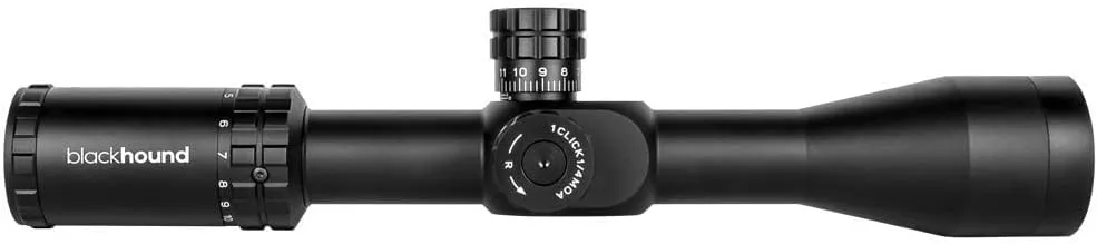 4-14x44 Optics Genesis, Rifle Scope Illuminated Reticle, Zero Stop and Parallax with 30mm Scope Rings, 44mm Scope Hood and Mounting Bubble Levels