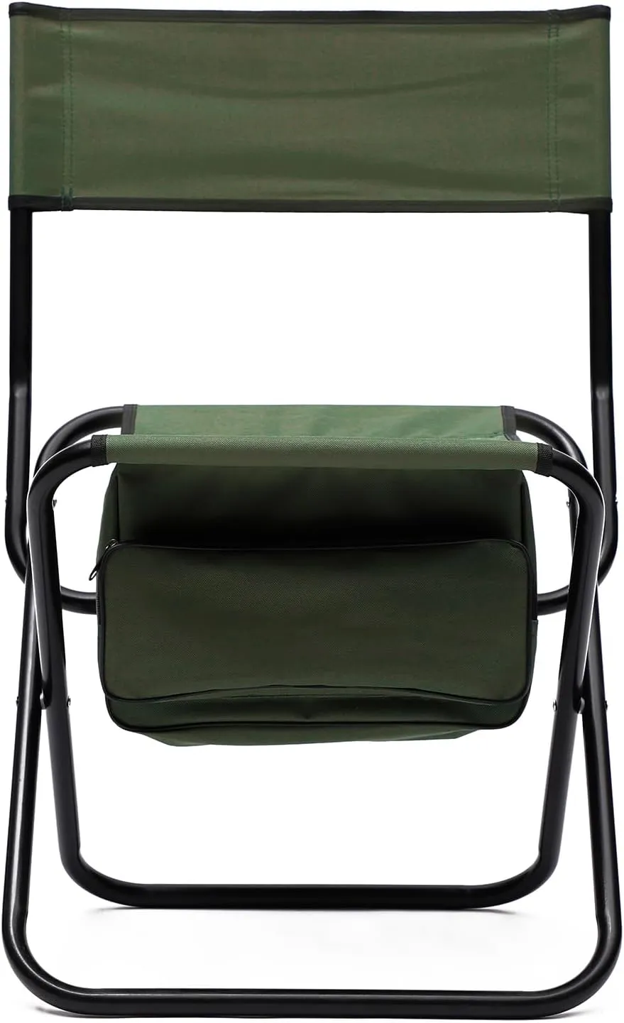 4 Pack Outdoor Folding Camping Chair with Storage Bag, Outdoor Lawn Folding Chair, Lightweight Hunting Chair Portable Directors Chair for Indoor, Outdoor Camping, Picnics and Fishing, Green