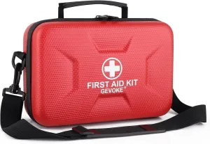 410 Piece Waterproof Hard Shell First Aid Kit for Home, Car, Travel, Camping, Truck, Hiking, Sports, Office, Vehicle & Outdoor Emergencies - Emergency Medical Kits (Red)