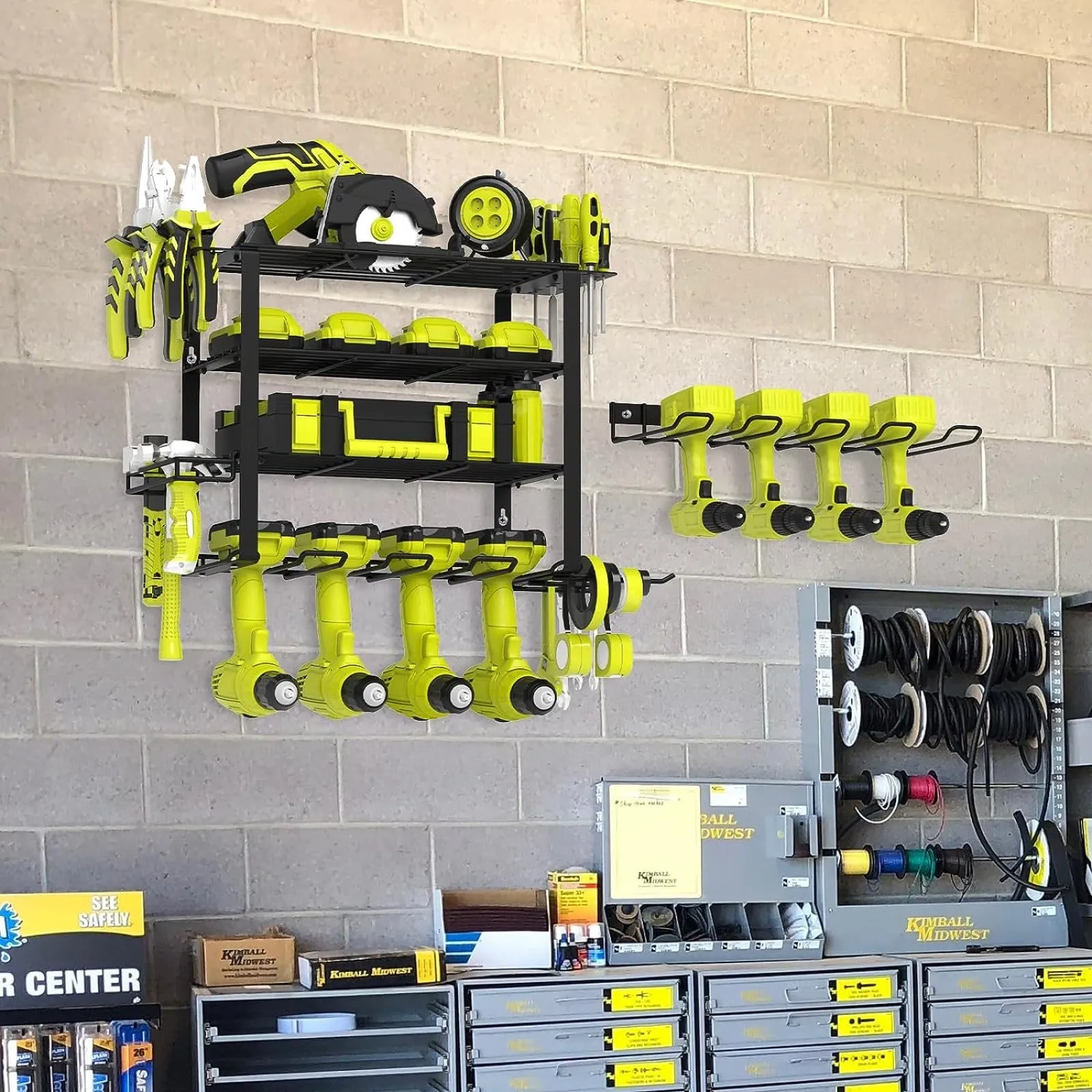 5-Tier Power Tool Organizer, Wall-Mounted Storage for Workshop