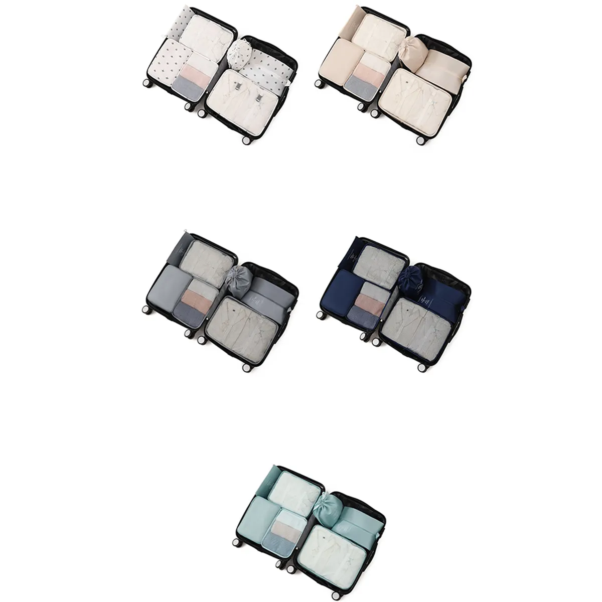 6 SET PACKING CUBES FOR SUITCASES_CWAB0542: GREY