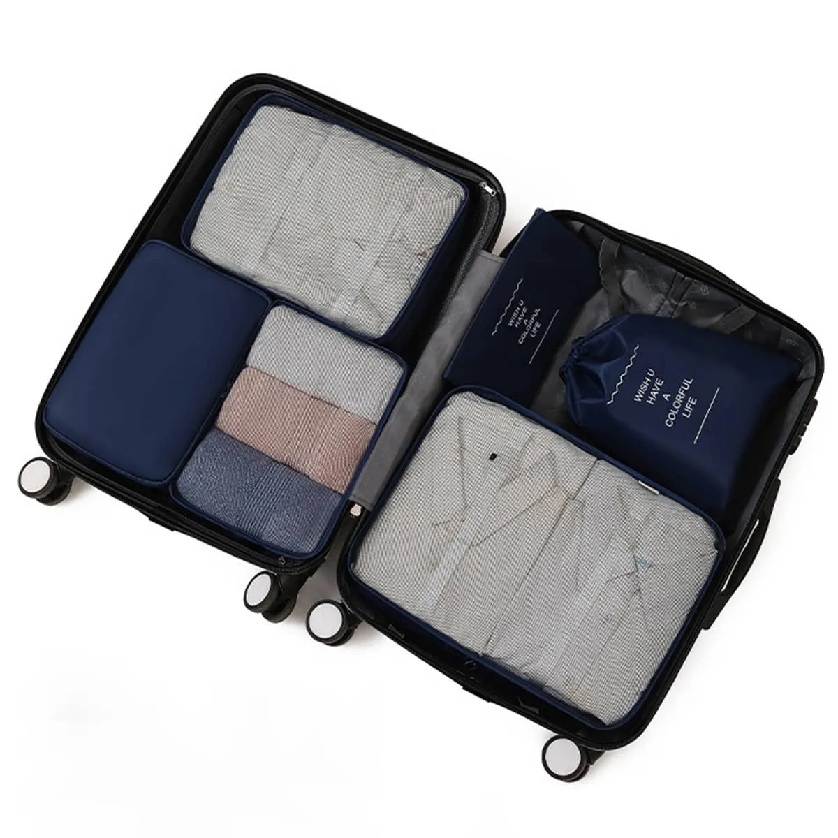 6 SET PACKING CUBES FOR SUITCASES_CWAB0542: GREY
