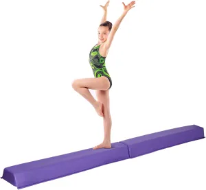 6ft/9ft Balance Beam for Kids, Foldable Gymnastics Beam for Home, Folding Floor Gymnastics Equipment for Kids Adults,Non Slip Base Covered with PVC