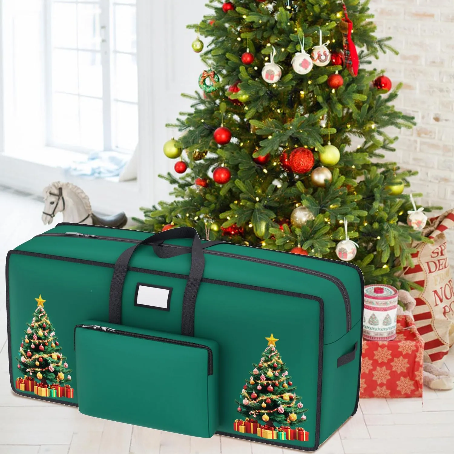 9ft Christmas Tree Storage Bag - Heavy Duty Container for Artificial Trees, Decorations, and Ornaments - Large Holiday Box