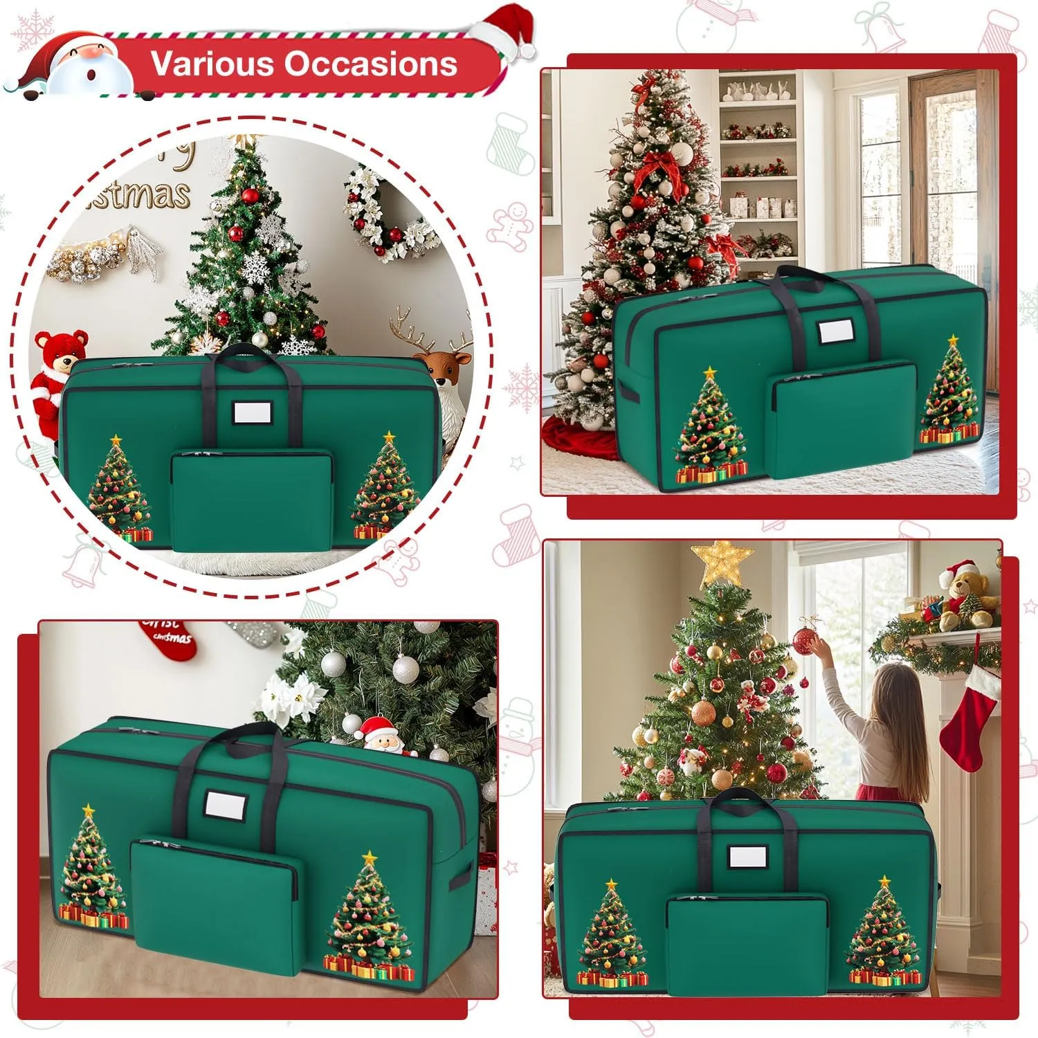 9ft Christmas Tree Storage Bag - Heavy Duty Container for Artificial Trees, Decorations, and Ornaments - Large Holiday Box