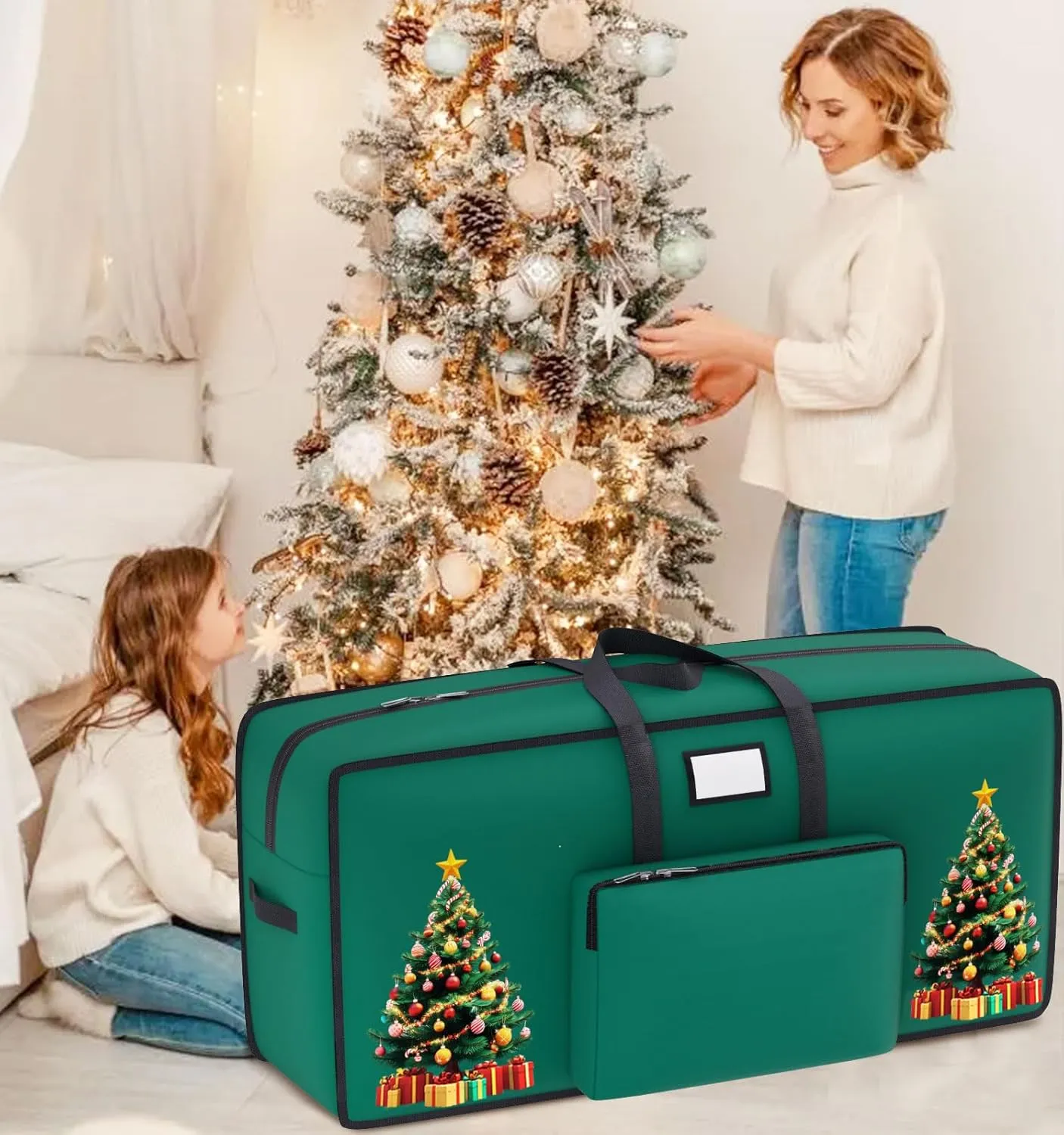 9ft Christmas Tree Storage Bag - Heavy Duty Container for Artificial Trees, Decorations, and Ornaments - Large Holiday Box