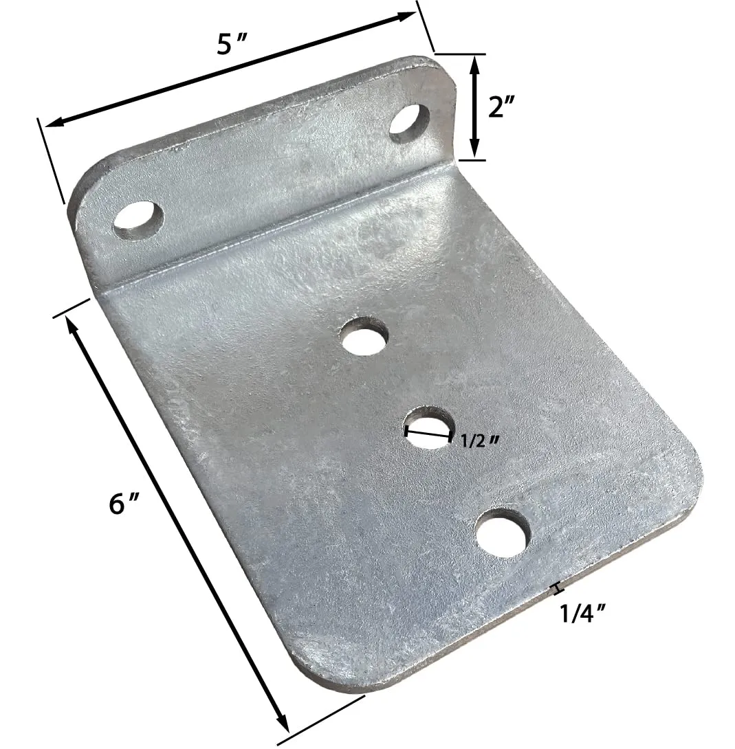 A.A 2 Pack 6" Galvanized L-Type Boat Trailer Bunk Bracket, Heavy Duty