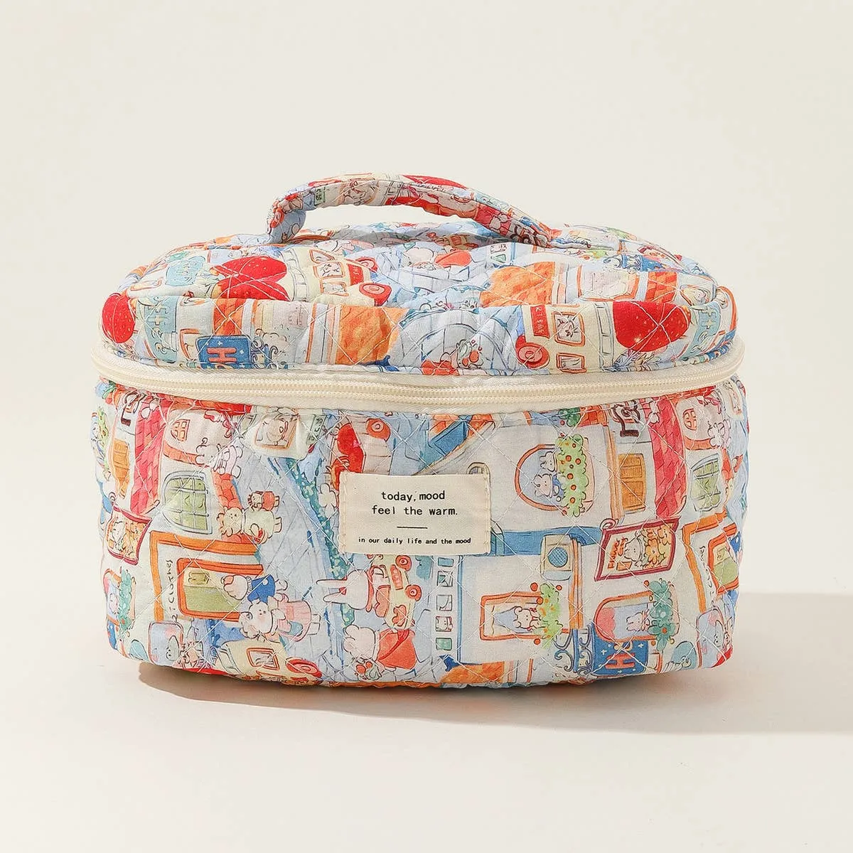 ACCITY - BLOCK PRINT QUILTED COSMETIC CONTAINERS BAG BULK_CWAB1032: TYPE2 / (OS) 1