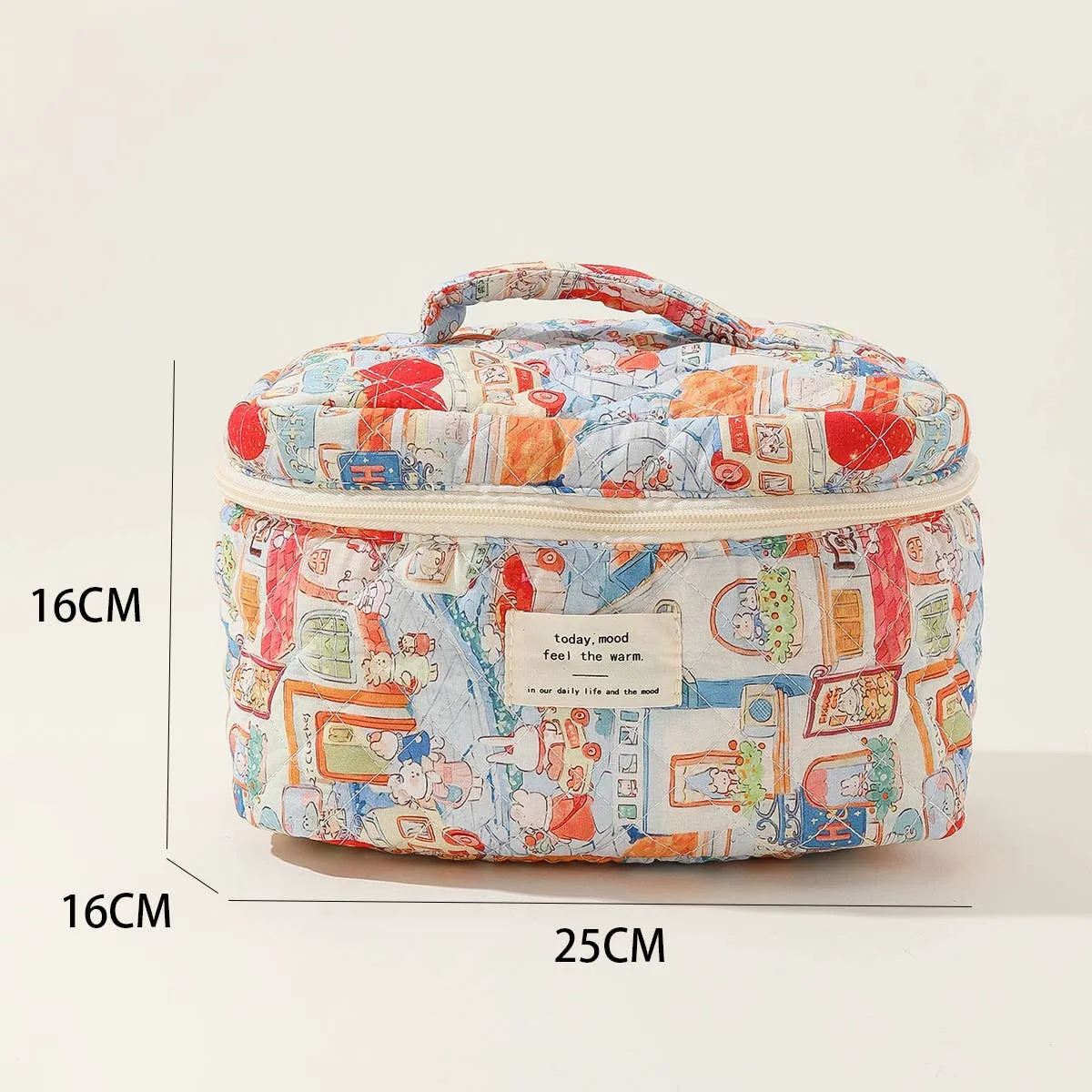 ACCITY - BLOCK PRINT QUILTED COSMETIC CONTAINERS BAG BULK_CWAB1032: TYPE2 / (OS) 1