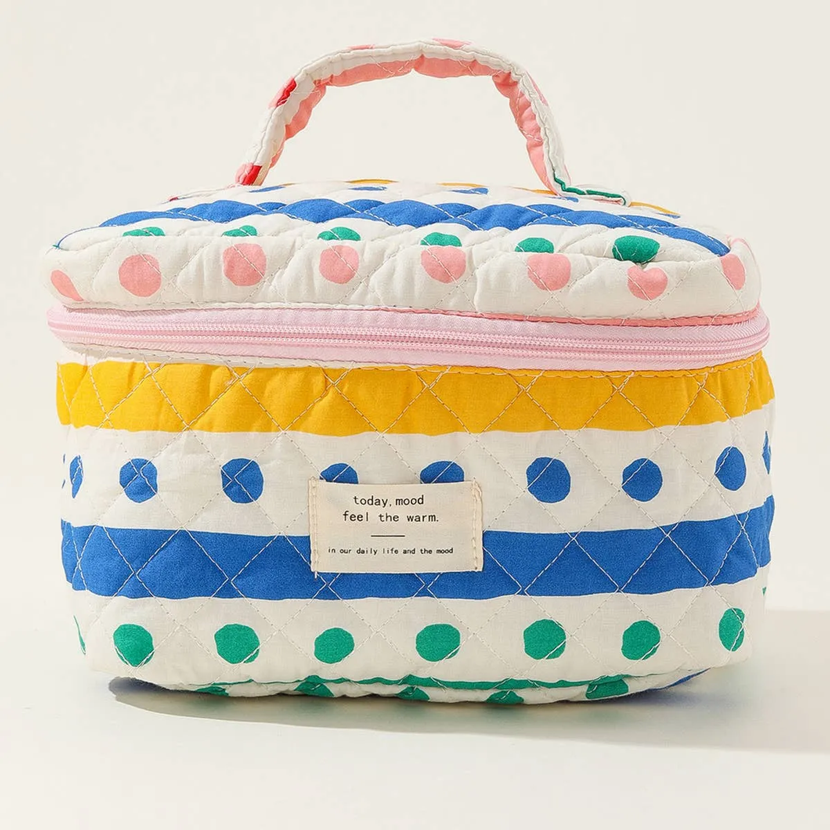 ACCITY - BLOCK PRINT QUILTED COSMETIC CONTAINERS BAG BULK_CWAB1032: TYPE2 / (OS) 1