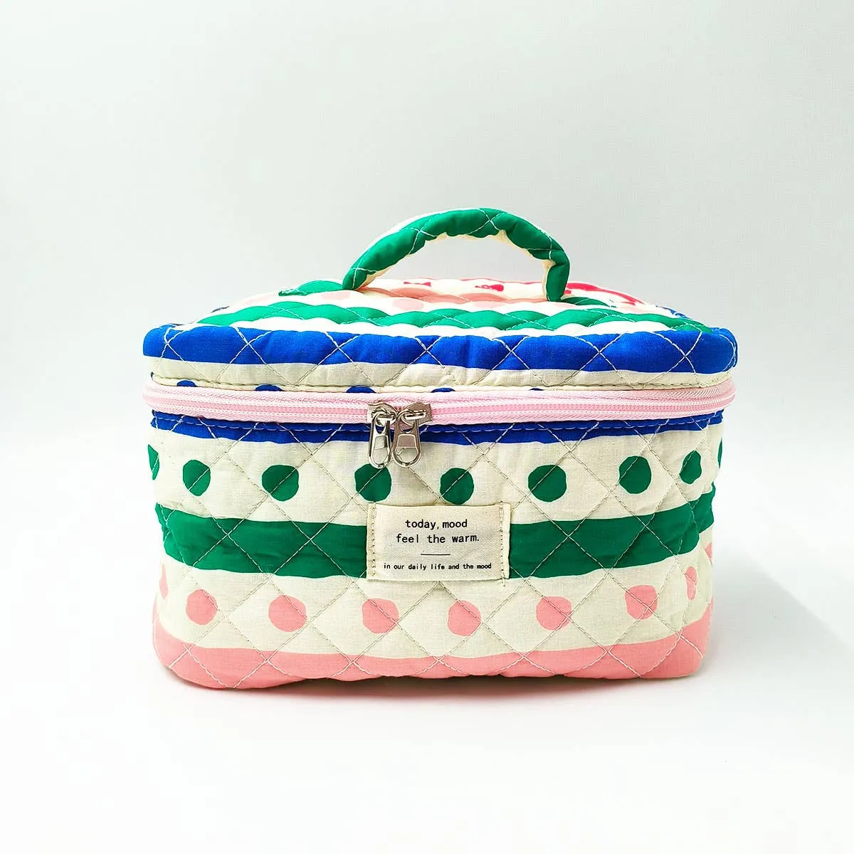 ACCITY - BLOCK PRINT QUILTED COSMETIC CONTAINERS BAG BULK_CWAB1032: TYPE2 / (OS) 1