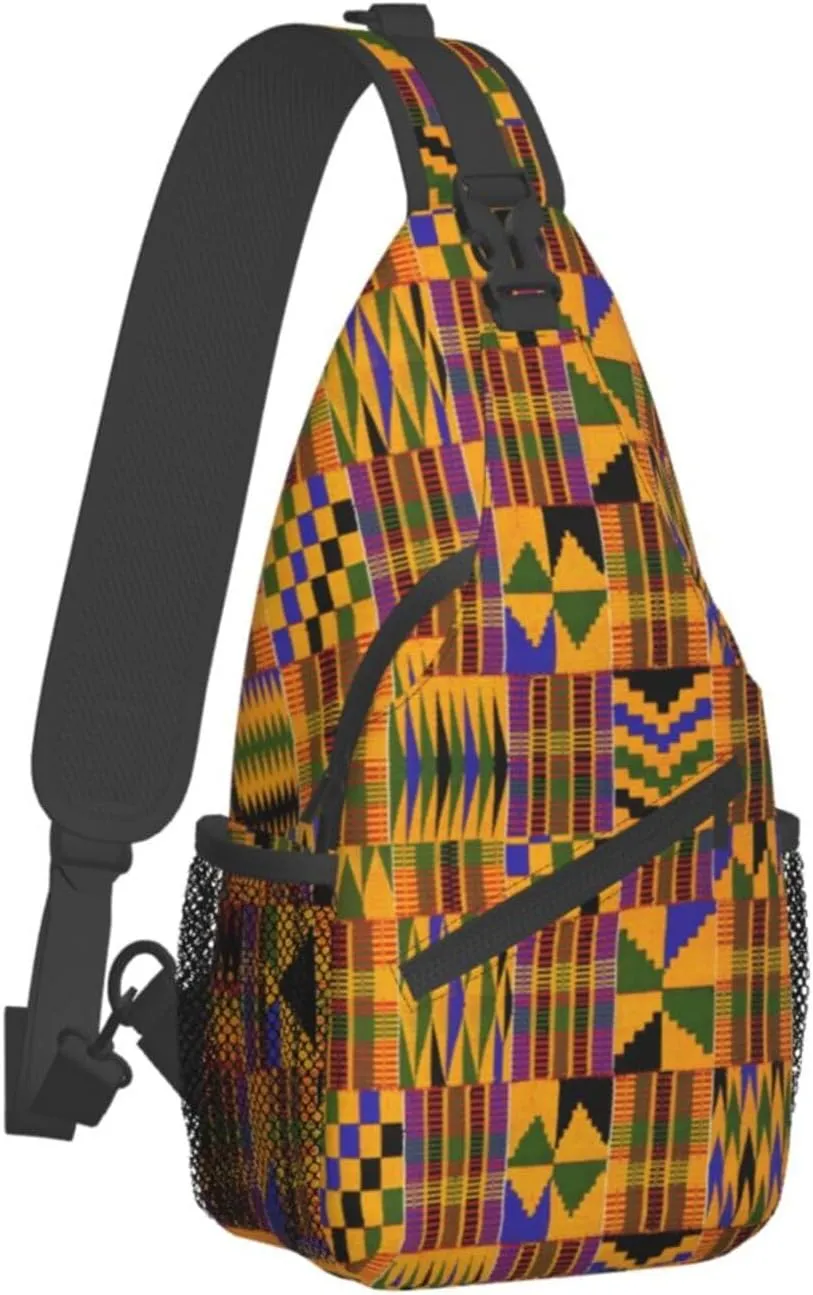 African Crossbody Bag African Art Shoulder Bag Backpack Africa Sling Bag Chest Casual Daypack for Outdoor