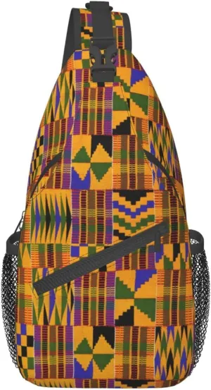 African Crossbody Bag African Art Shoulder Bag Backpack Africa Sling Bag Chest Casual Daypack for Outdoor