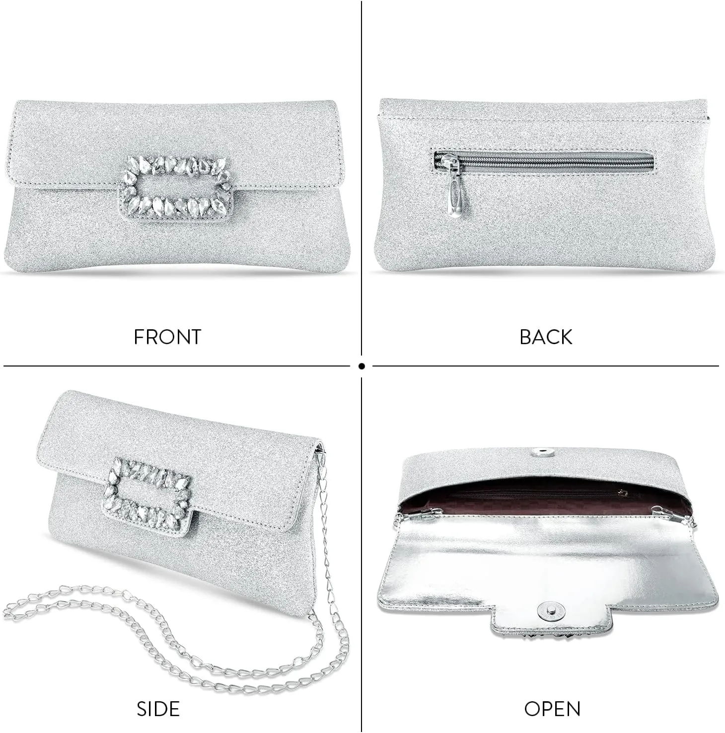 Aheli Clutch Purses Gift for Women Wedding Handmade Evening Handbags Party Bridal Clutch