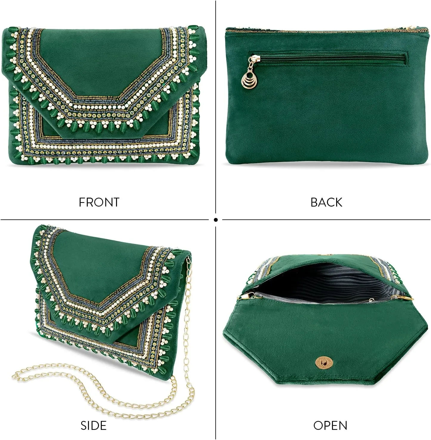 Aheli Clutch Women's Purse Bridal Bag for Casual Detachable Strap Evening Sling Bag Gift for Women