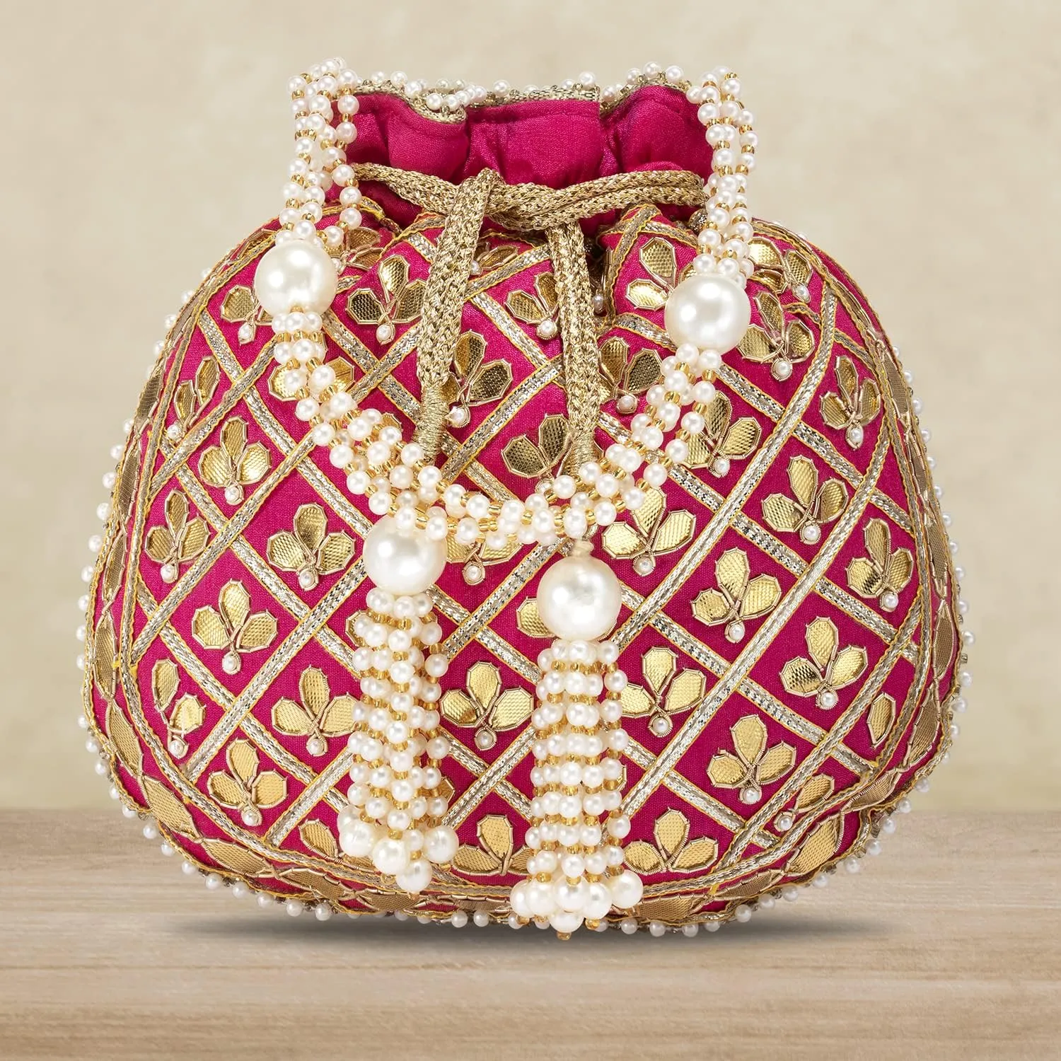 Aheli Embroidered Potli Bag Gift for Women Handmade Ethnic Purse Evening Handbags Stylish Bridal Fashion Clutch Bag