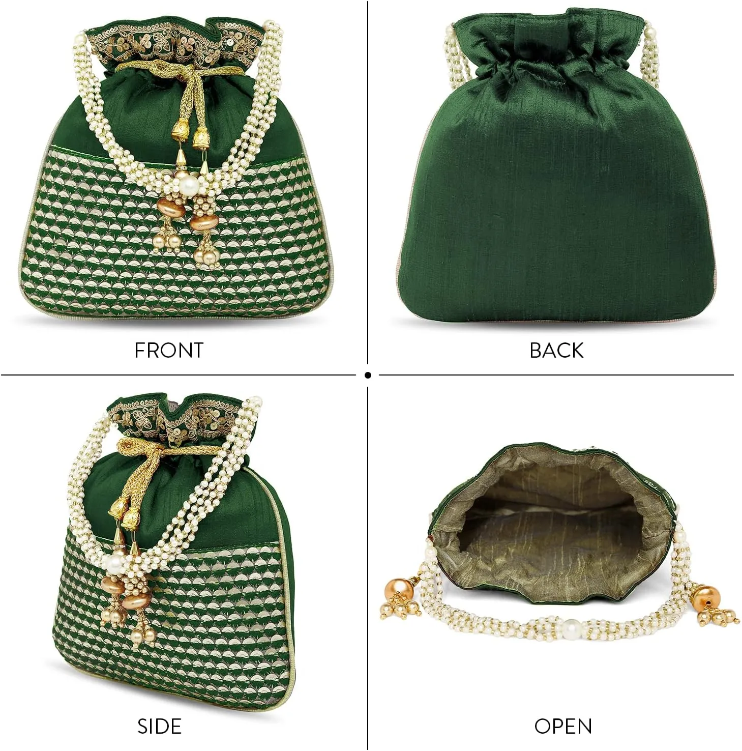 Aheli Ethnic Potli Bag Gift for Women Handmade Purse Evening Handbags Stylish Bridal Fashion Clutch Bag Gift