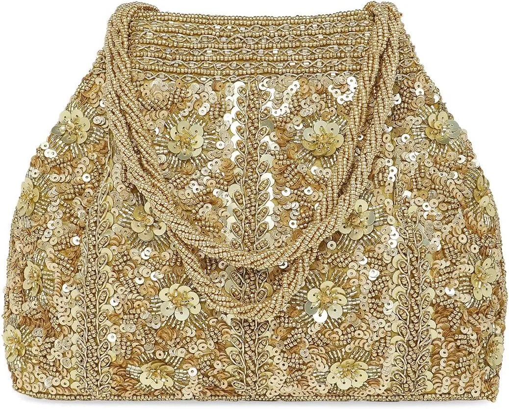 Aheli Potli Bag Gift for Women Handmade Evening Wristlet Handbag Stylish Bridal Purse Fashion Bag